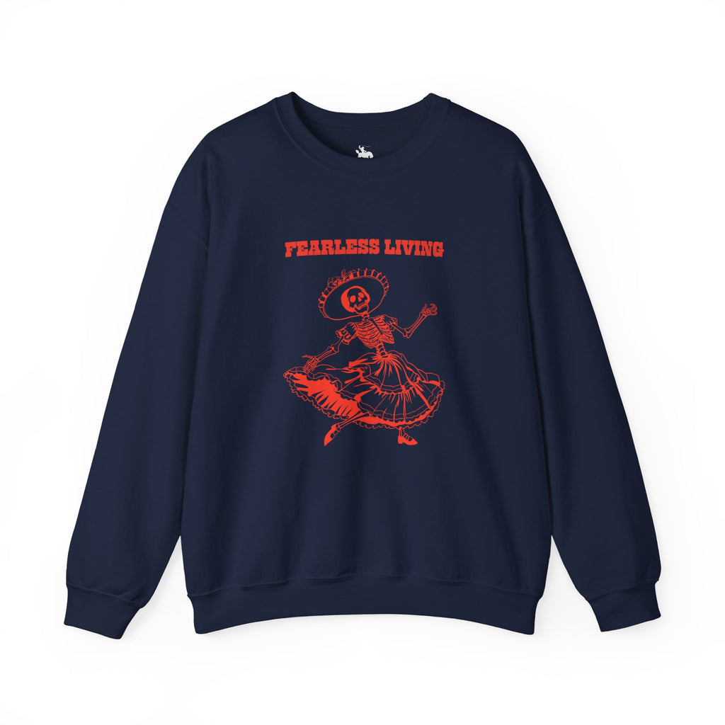 Fearless Living Unisex Skeleton Dancer Sweatshirt Navy