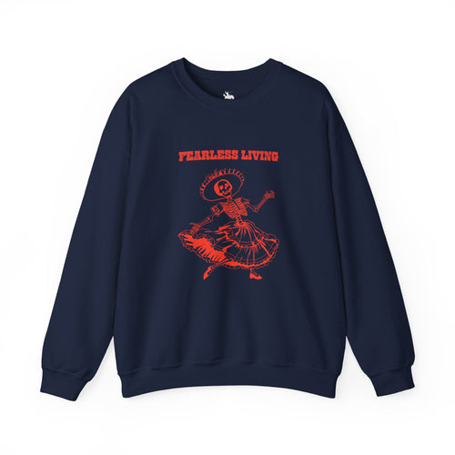 Fearless Living Unisex Skeleton Dancer Sweatshirt Navy