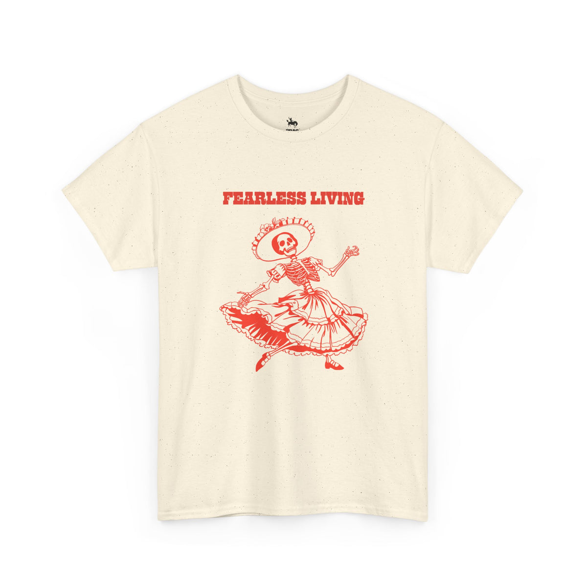 Fearless Living Unisex Loose Fit Skull Dancer T-Shirt White